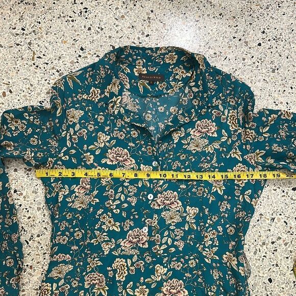 Really Wild 100% silk dress green floral midi 8 - Picture 7 of 8